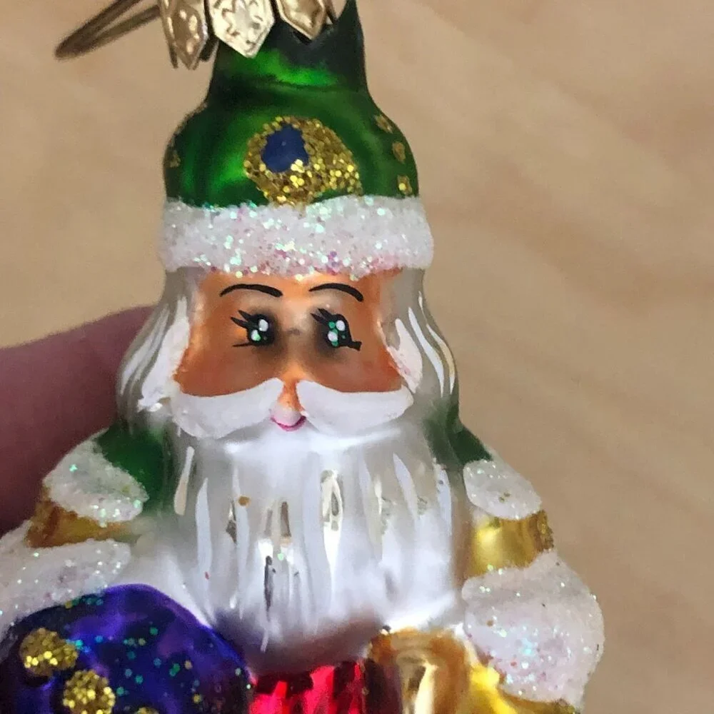VTG 1995 Christopher Radko Royal Westminster Santa Ornament 95-189-2 Green Robe